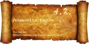 Adamovits Kevin névjegykártya
